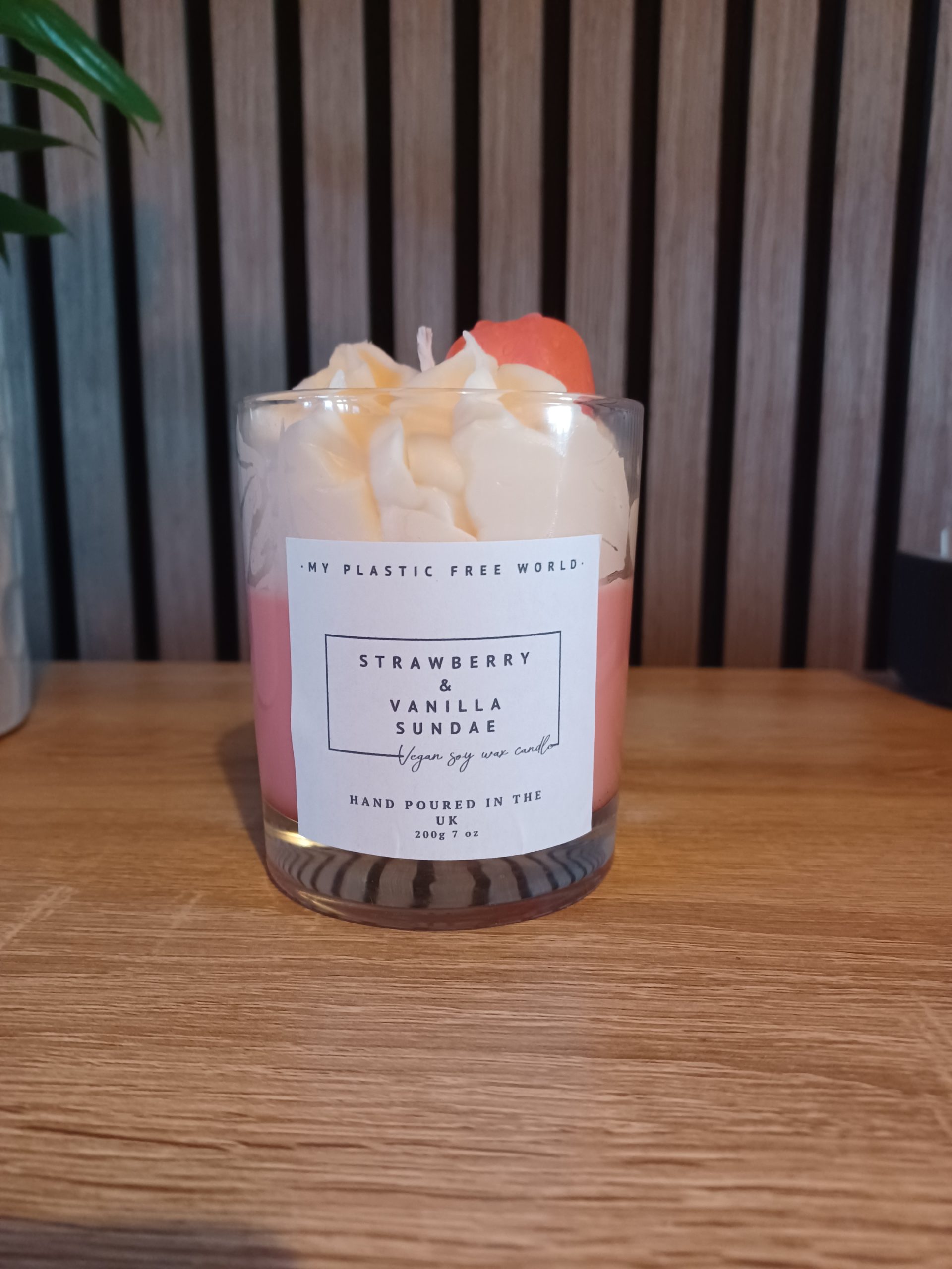 My Plastic Free World Strawberry & Cream Sundae Whipped Candle