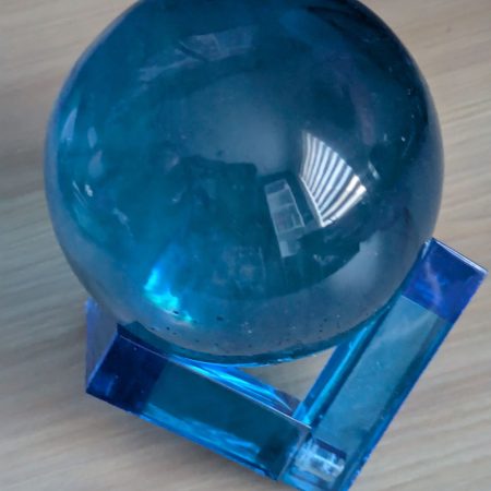 Blue resin sphere with stand