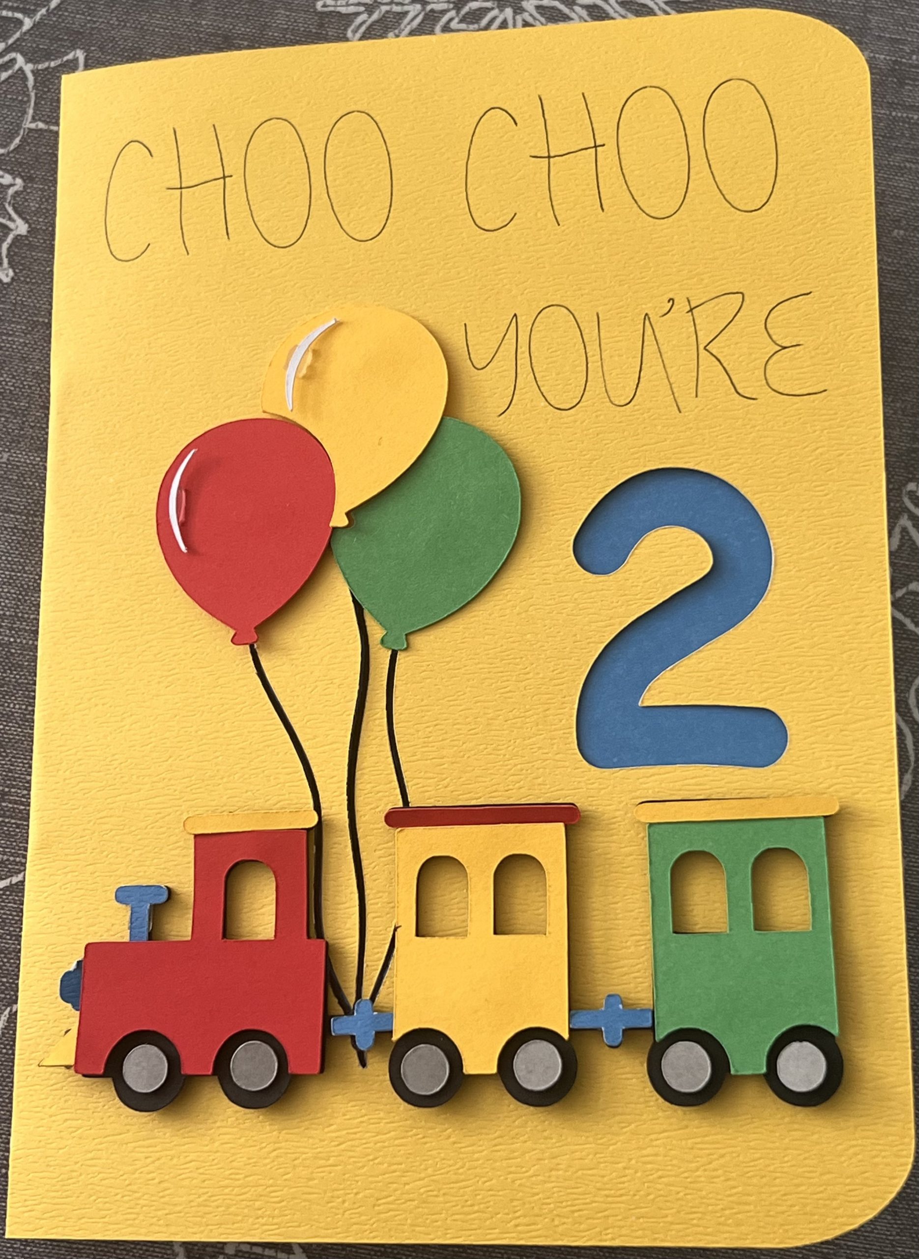 Boys 2nd Birthday Card - Choo Choo you’re 2 - Image 3