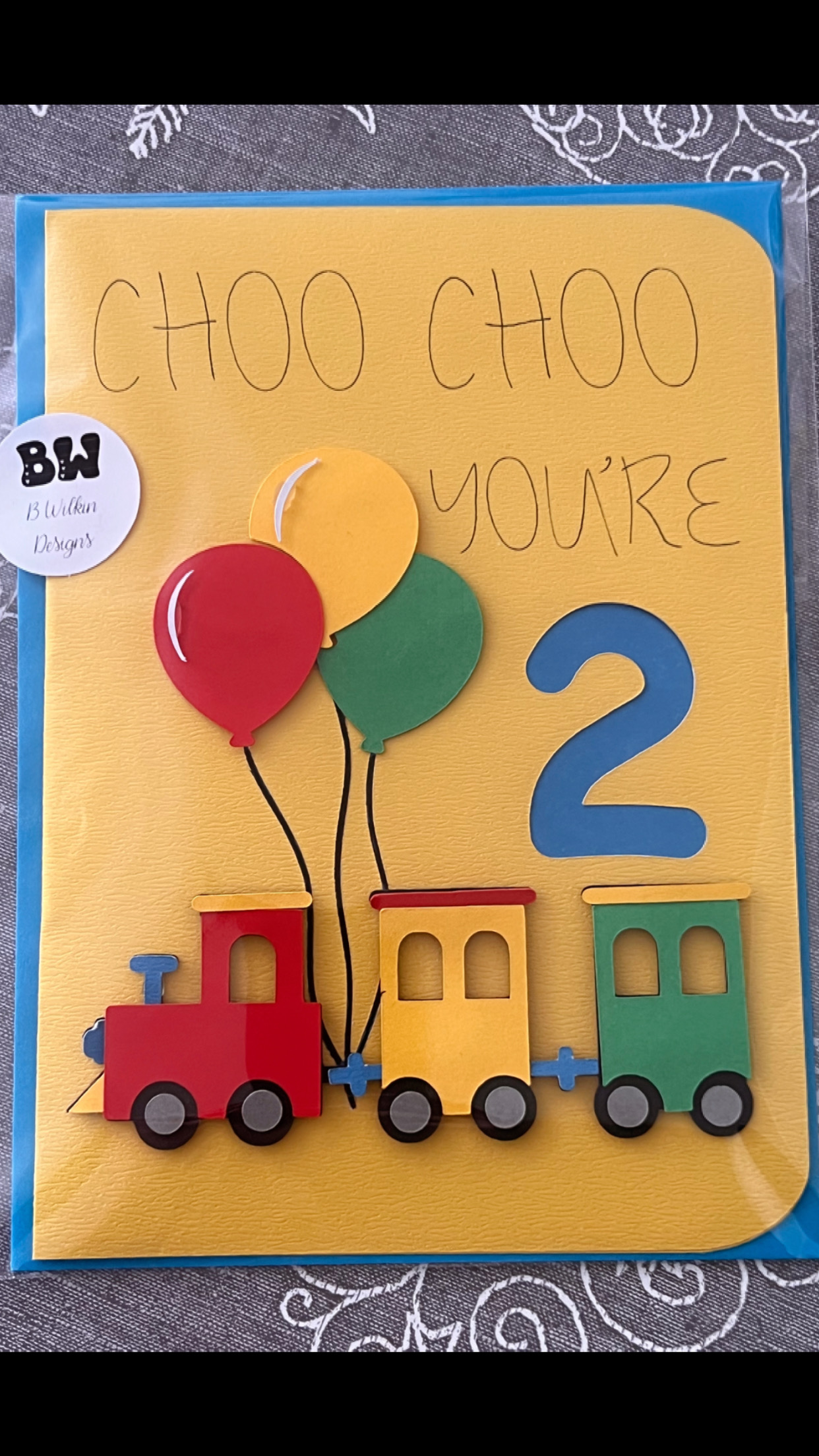 Boys 2nd Birthday Card - Choo Choo you’re 2