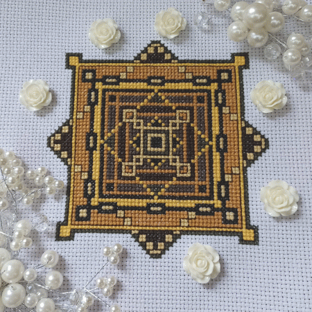Cross Stitch Pattern Small Art Deco Style, Instant PDF Download, X Stitching Crafting