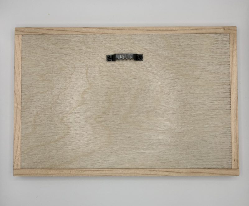 Climber Engraved in Walnut Veneer on Maple, Framed