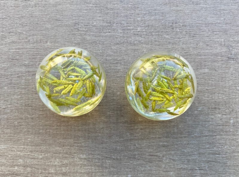 Pair of drawer knobs, natural grasses for nature inspired rooms