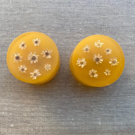 Pair of daisy, natural flowers drawer knobs