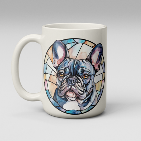 French Bulldog Stained Glass Window Mug