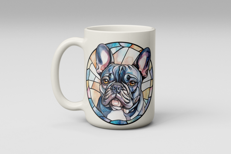 French Bulldog Stained Glass Window Mug