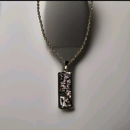 Abalone shell necklace.