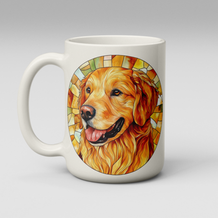 Golden Retriever Mosaic Art Dog Mug – 11oz & 15oz – Free Shipping