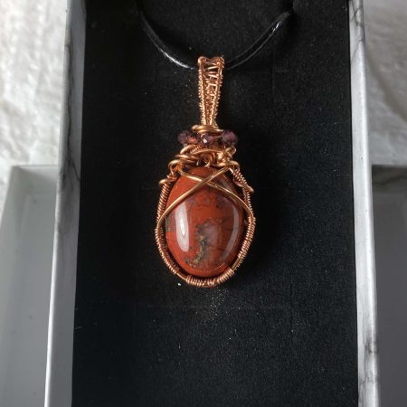 Beautiful Red Jasper and Garnet pendant
