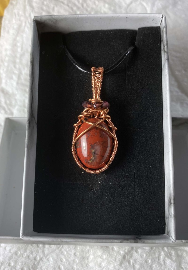 Beautiful Red Jasper and Garnet pendant