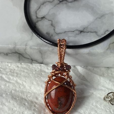 Beautiful Red Jasper and Garnet pendant