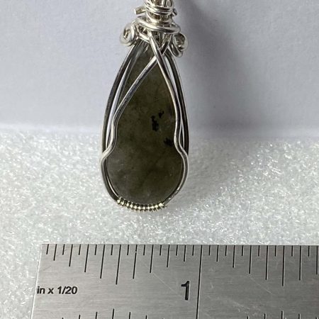 Beautiful flashy labradorite wrapped in sterling silver wire, pendant