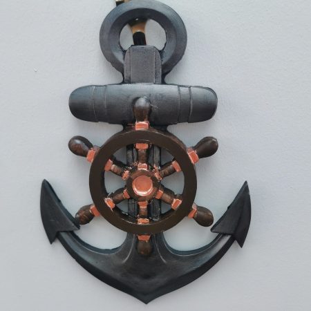 Nautical themed Decorative wall hanging, Anchor and Ships Wheel Ornament