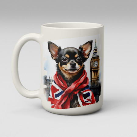British Chihuahua with London Background Coffee Mug