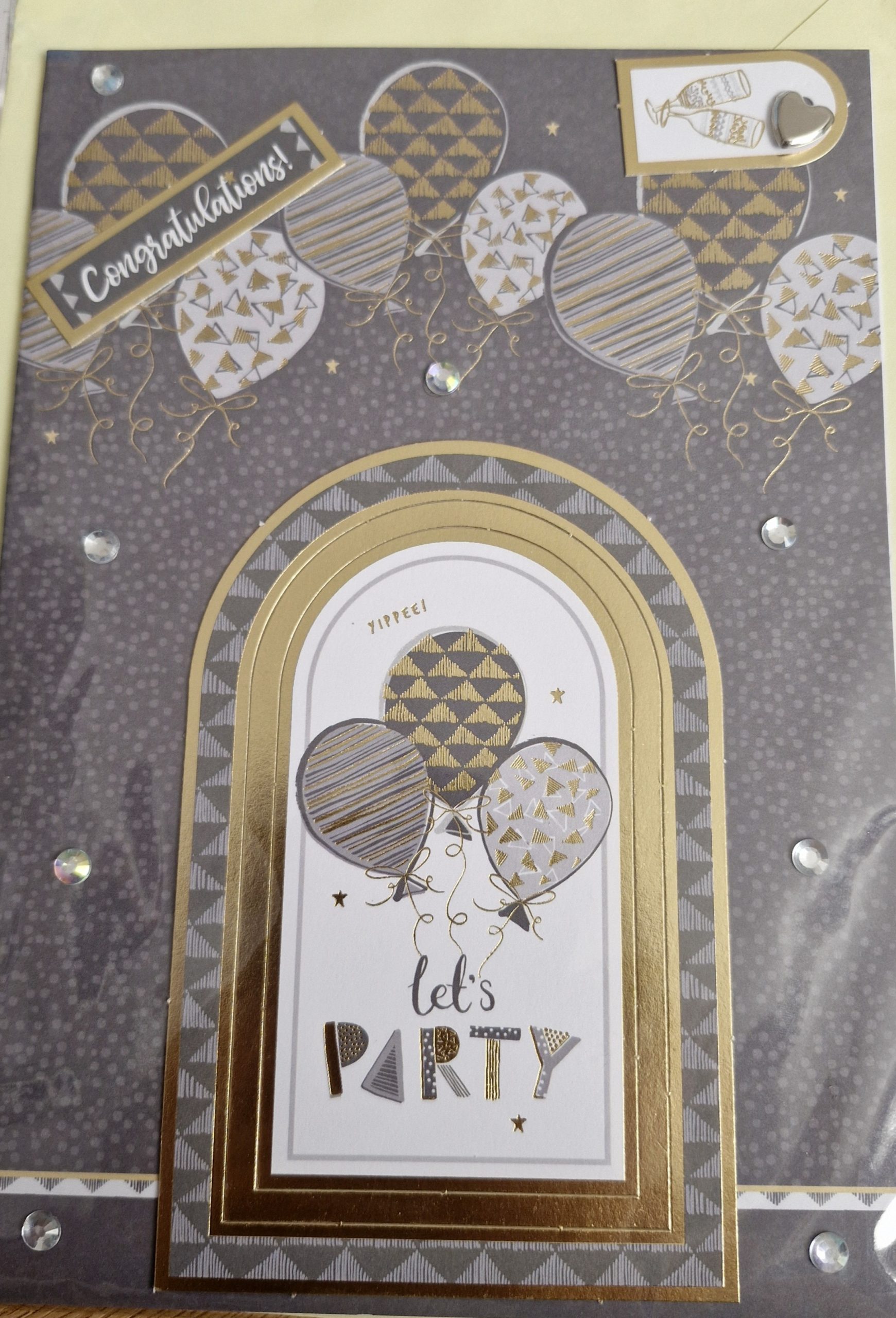 Congratulations/Birthday card in grey