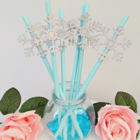 Snowflake Straws,Winter Straws,Christmas Straws,Snowflake Table Decor