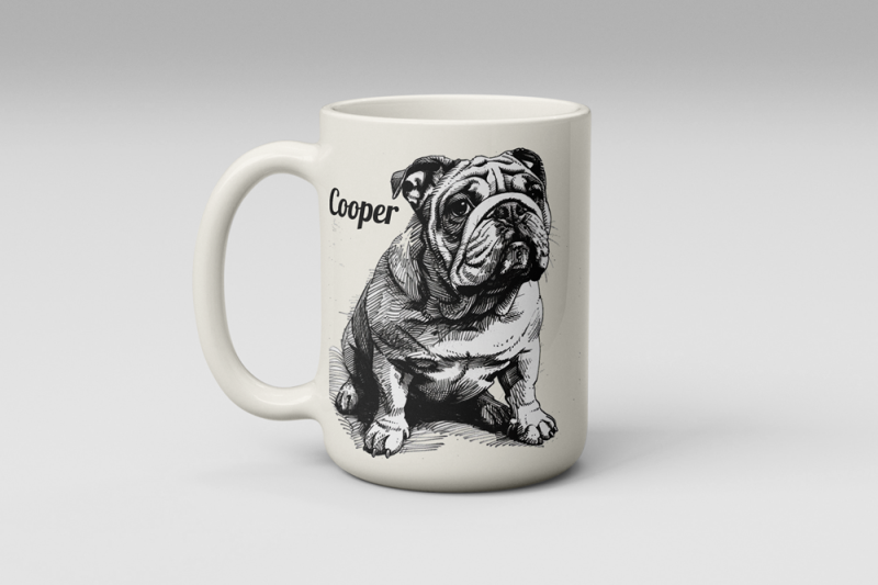 Personalised Bulldog Mug – Custom Name Dog Lover Gift – 11oz & 15oz – Free Shipping Included