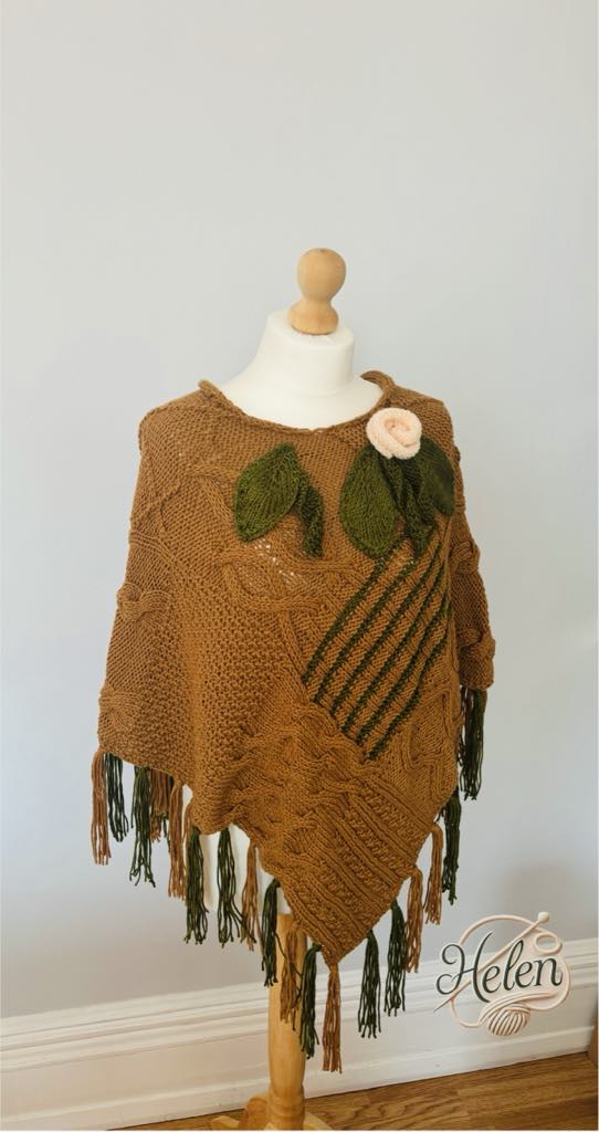 Hand made cashmere ponco for unique style.