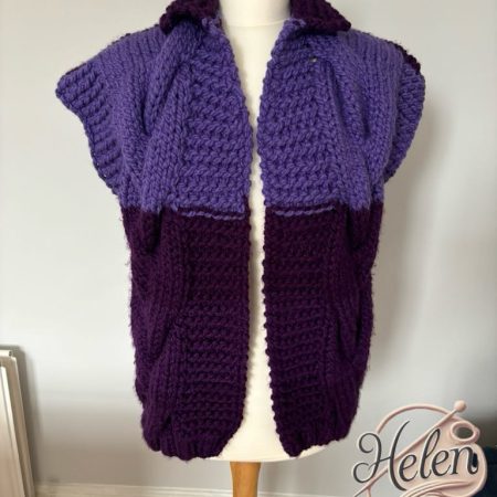 Chunky hand knitted vest cardigan