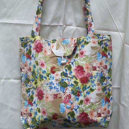 Hand made bag, soft feel, beautiful summery flowers