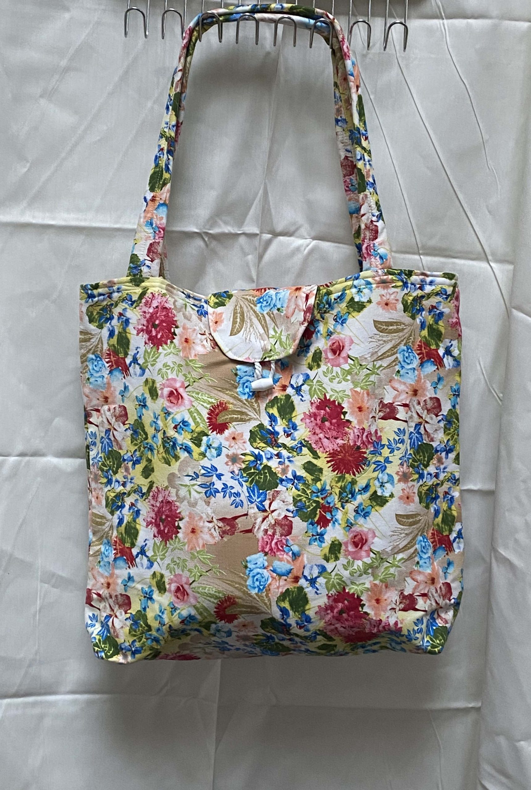 Hand made bag, soft feel, beautiful summery flowers