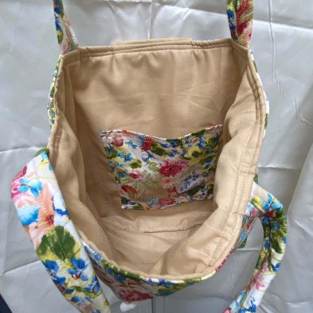 Hand made bag, soft feel, beautiful summery flowers