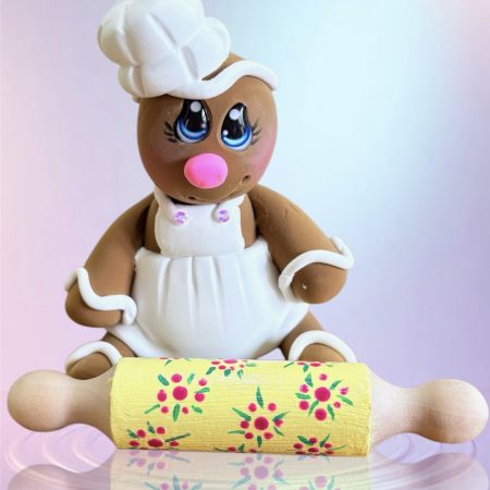 Gingie Chef Wearing a Pinny with Rolling Pin