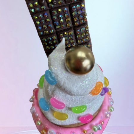 Unique Ice Cream Fairy Cake with Chocolate and Jelly Beans handmade from clay