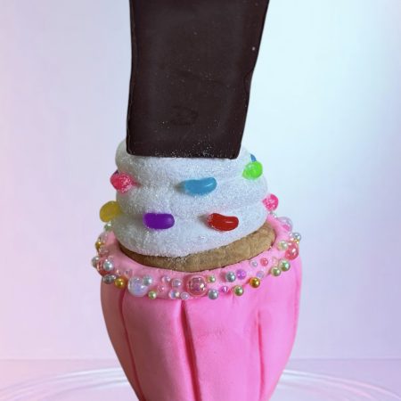 Unique Ice Cream Fairy Cake with Chocolate and Jelly Beans handmade from clay