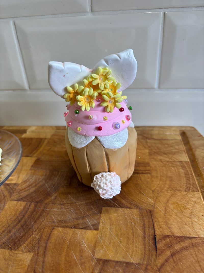 Unique Bunny Fairy Cake made from Clay