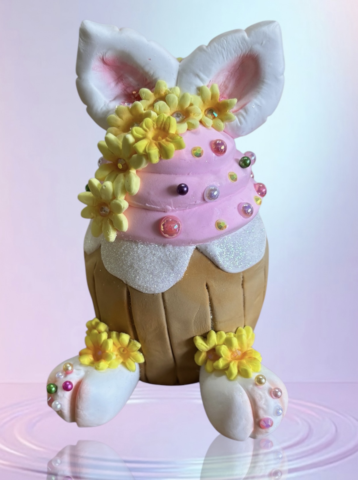 Unique Bunny Fairy Cake made from Clay