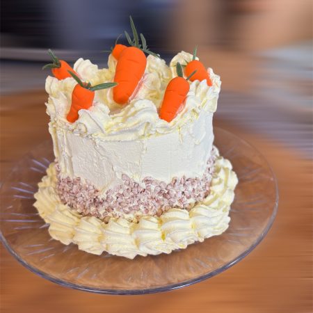 Carrot Cake made from clay, on a Plate
