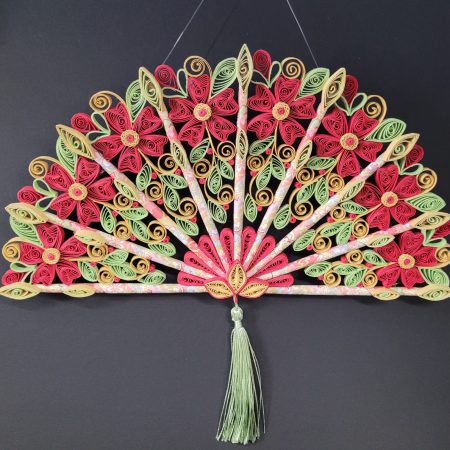 Hand fan hanging decorations - Paper Quilling Art