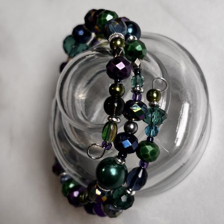 Double row beaded bangle