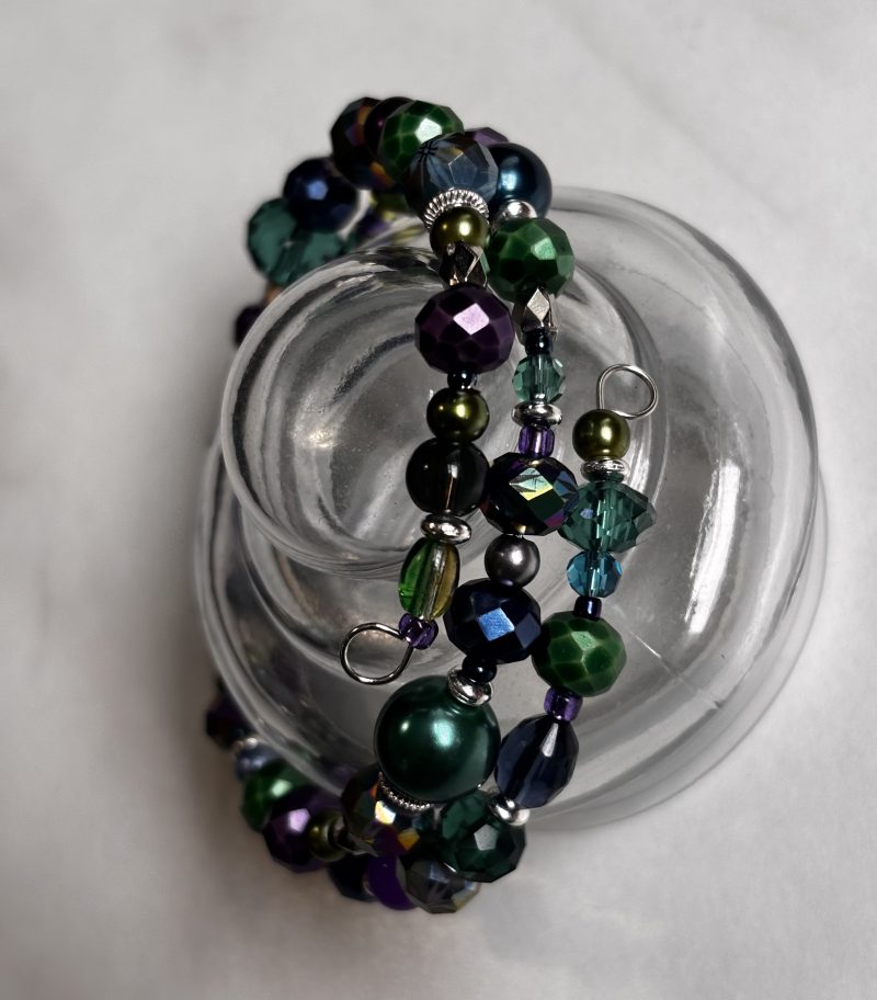 Double row beaded bangle
