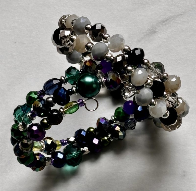 Double row beaded bangle