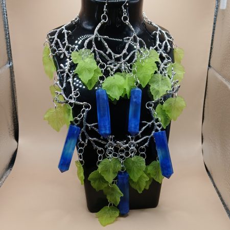 Verdant Silver | necklace and earrings set | metal | resin