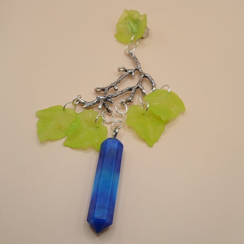 Verdant Silver | necklace and earrings set | metal | resin