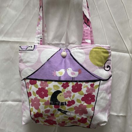 Cute Handmade tote bag, soft feel, spring/summer birds