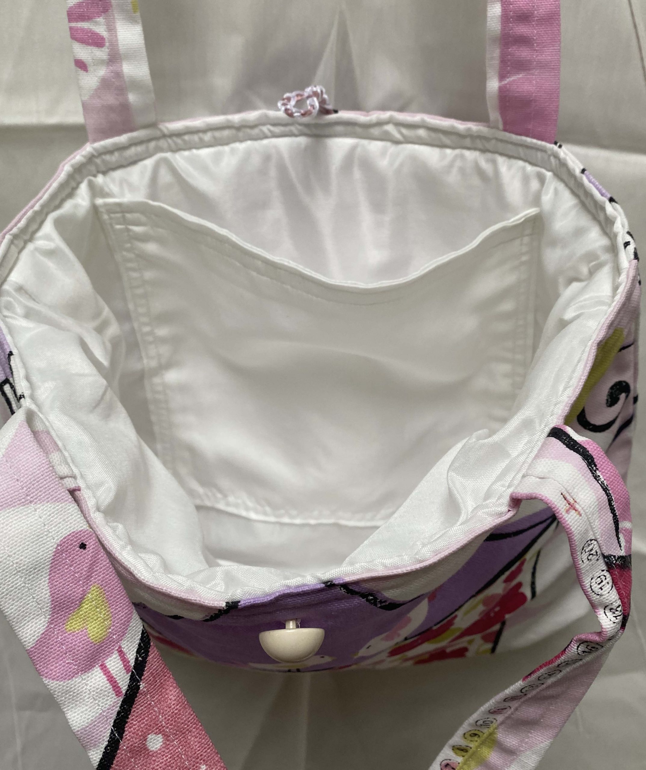 Cute Handmade tote bag, soft feel, spring/summer birds