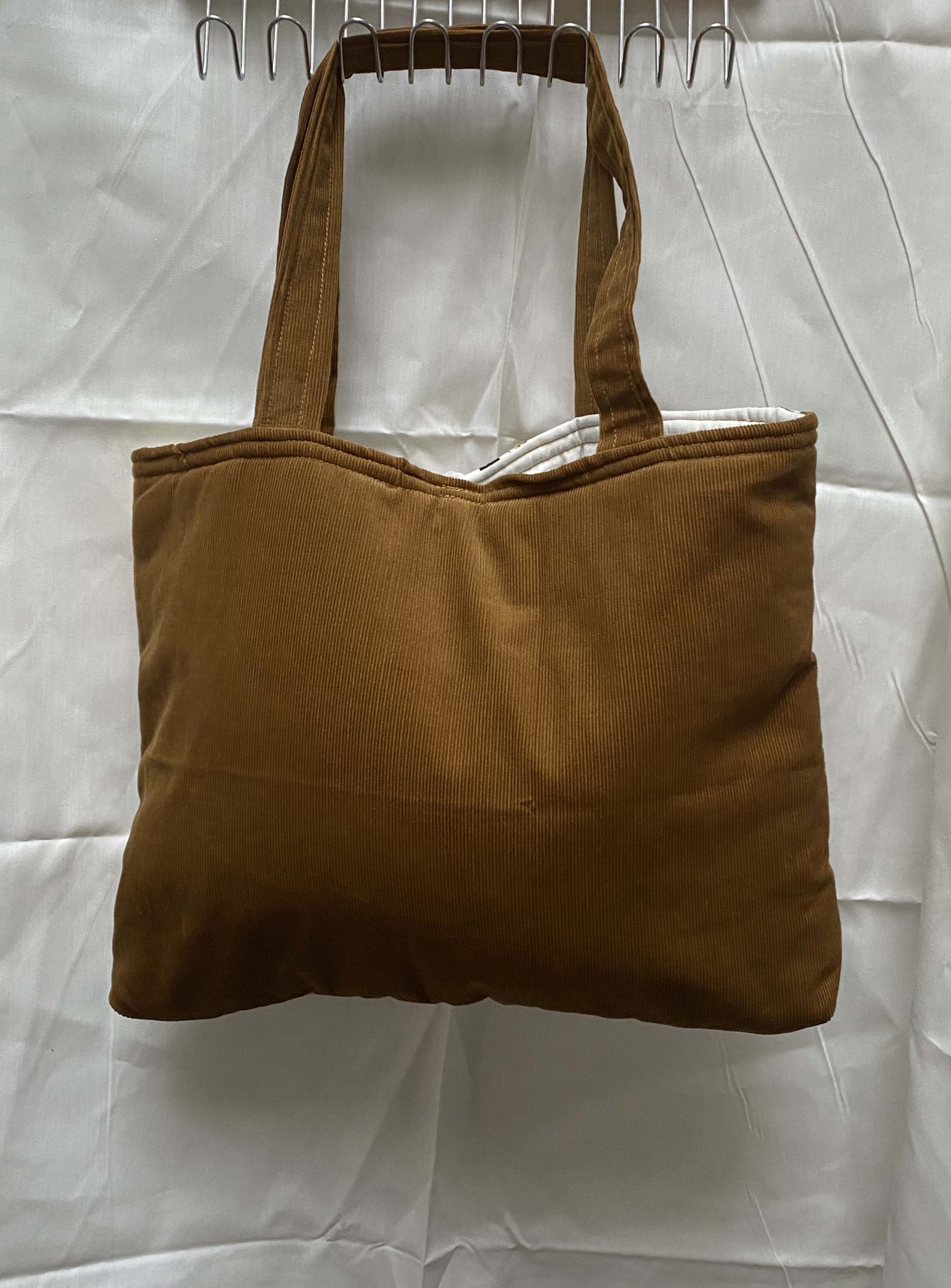 Handmade tote bag, soft feel, front picture in summery colours