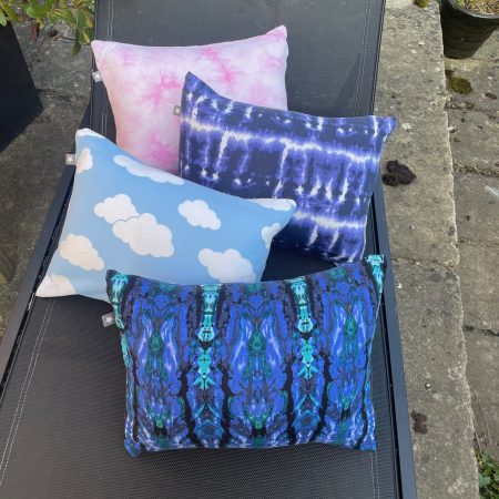 Mini pillow with removable cover ("Aquamarine")