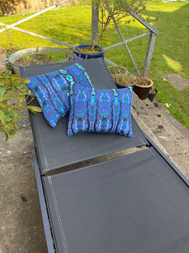 Mini pillow with removable cover ("Aquamarine")