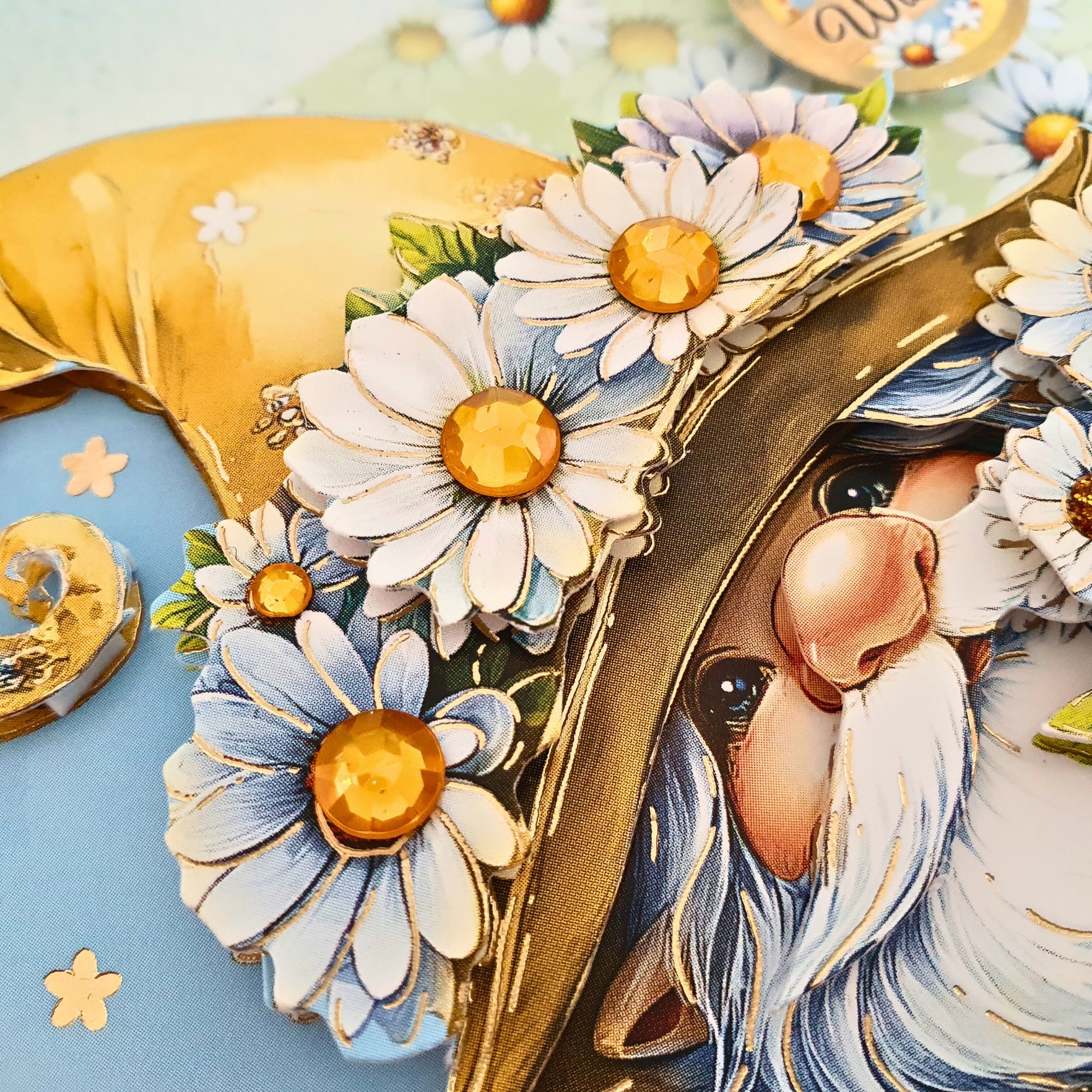 Get Well Soon Card In A Box, Gonk Decoupaged Card For A Gnome Lover, Boxed Gnome Card