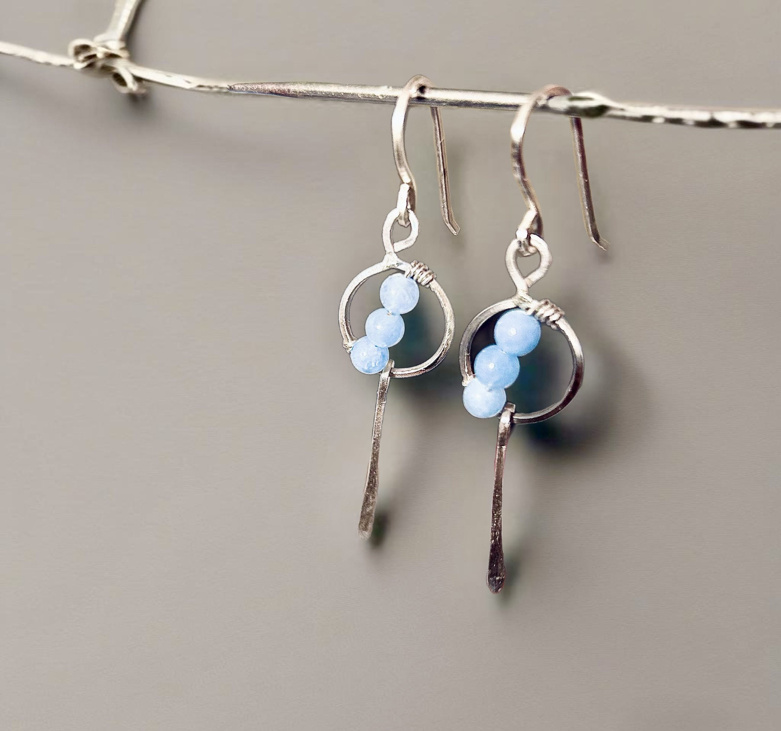 Sterling Silver Aquamarine Dangle Earrings