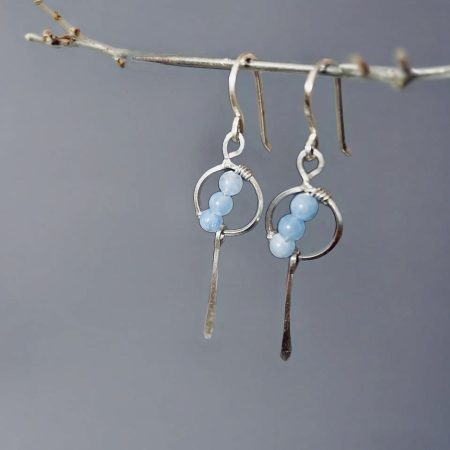 Sterling Silver Aquamarine Dangle Earrings