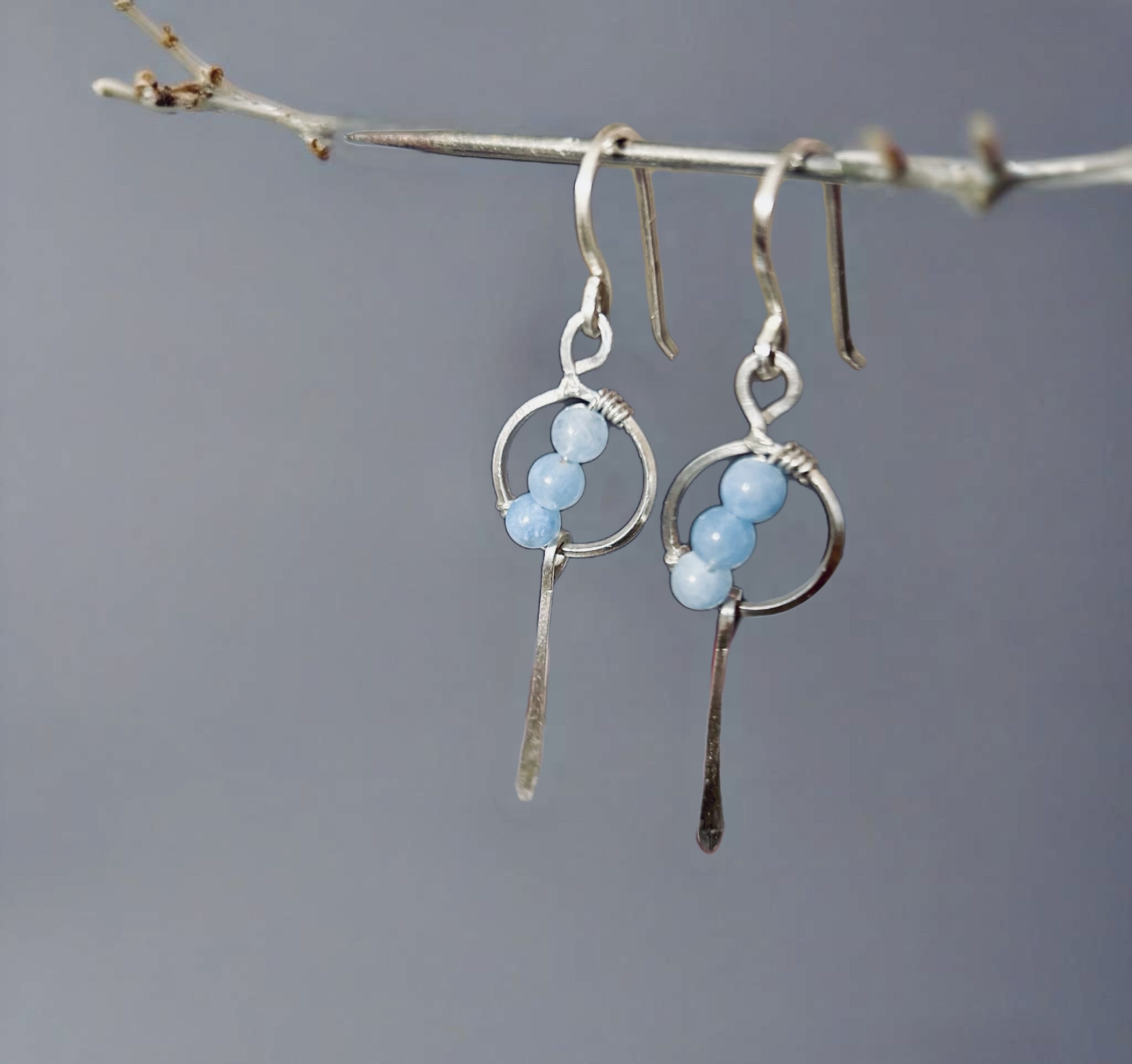 Sterling Silver Aquamarine Dangle Earrings