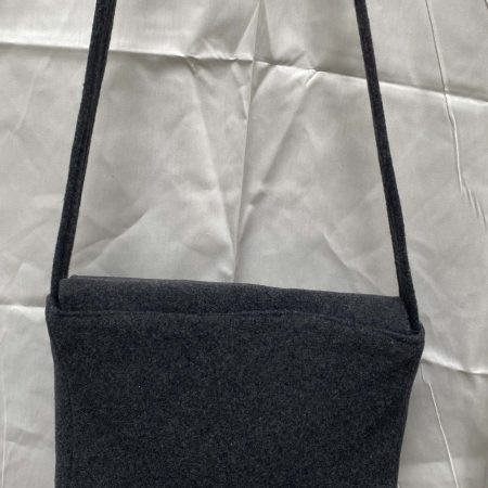 Handmade shoulder bag, pure wool with hand beaded motif on flap