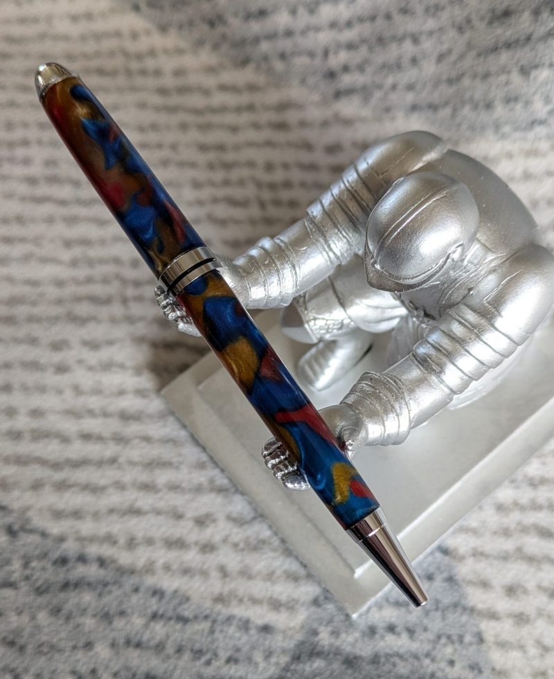 Euro twist ballpoint pen in multicoloured acrylic with chrome fittings