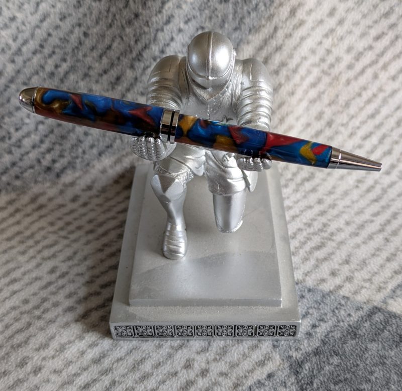 Euro twist ballpoint pen in multicoloured acrylic with chrome fittings